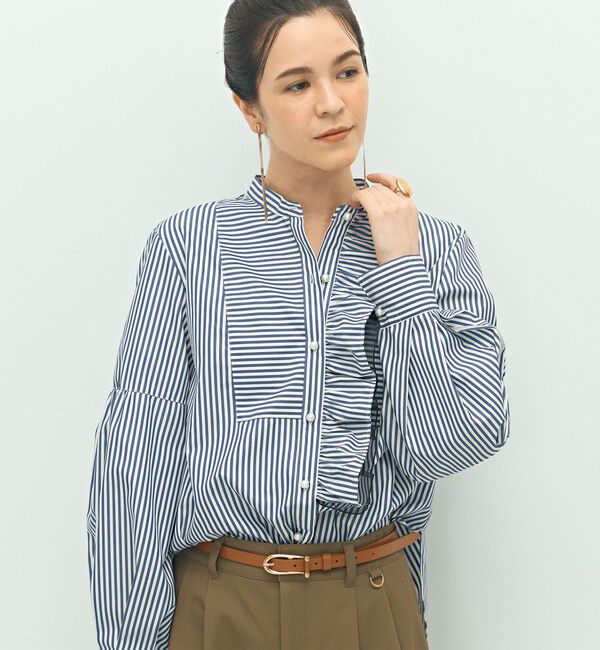 NOLLEY'S「パール釦ビブヨーク4WAYフリルブラウス」|シャツ・ブラウス|