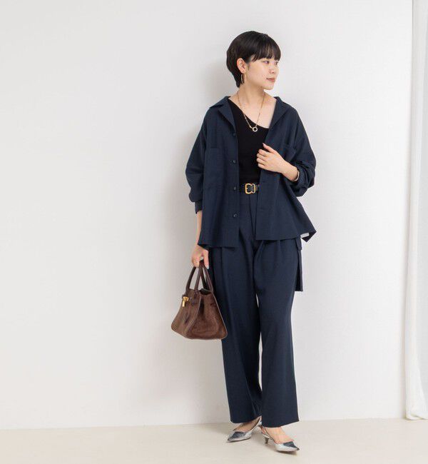 Rie Miller「《セットアップ対応》オープンカラービッグシルエットシャツ」|シャツ・ブラウス|