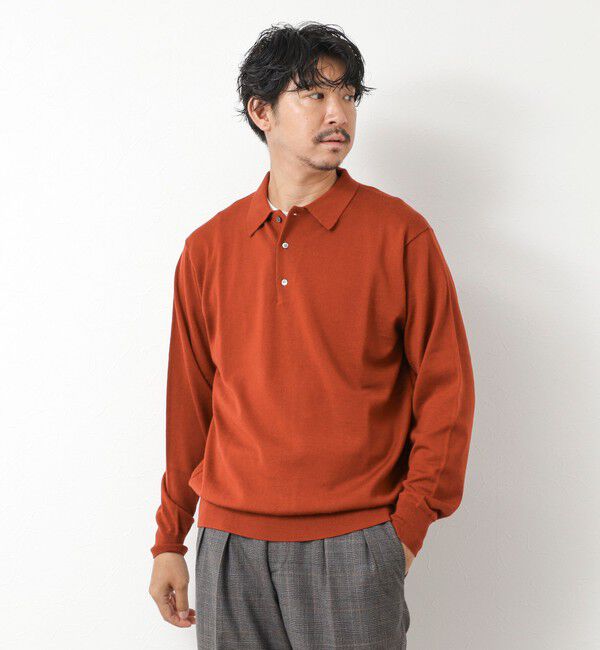NOLLEY'S goodman「14G成型 ウォッシャブル NSN長袖ポロニット 25AW」|ニット・セーター|