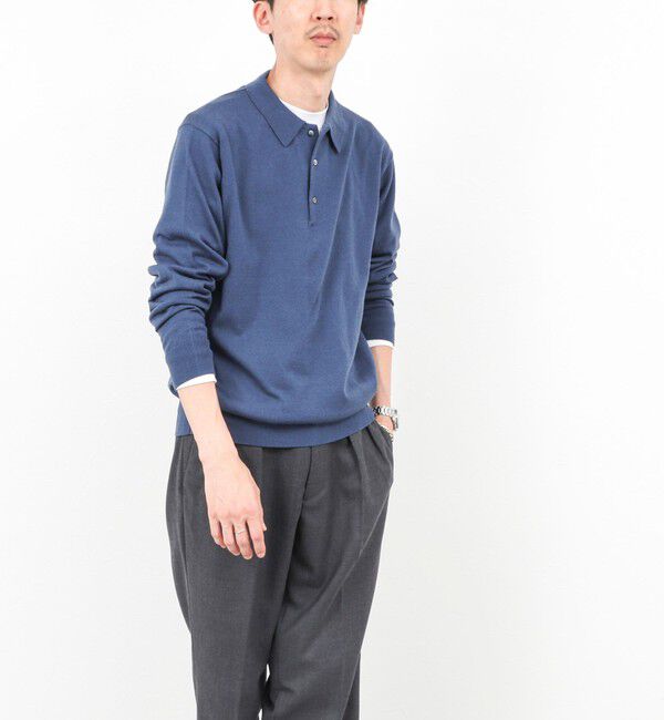 NOLLEY'S goodman「14G成型 ウォッシャブル NSN長袖ポロニット 25AW」|ニット・セーター|