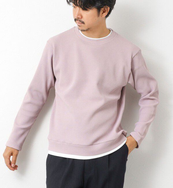 NOLLEY'S goodman「【IRM】《吸水速乾/UVカット》ワッフルダブルカラー LS Tee 25AW」|Tシャツ・カットソー|ベビーピンク
