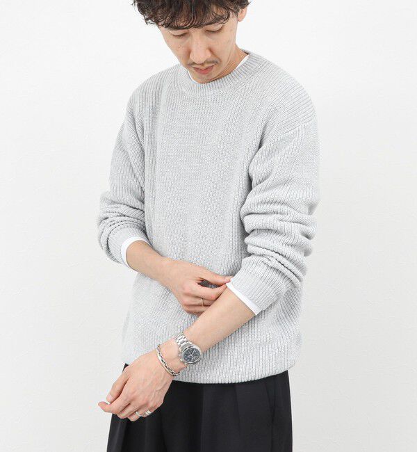 NOLLEY'S goodman「《2点セット》ウォッシャブル/抗菌加工 片畦7Gプルオーバー(ロンT付) 25AW」|ニット・セーター|