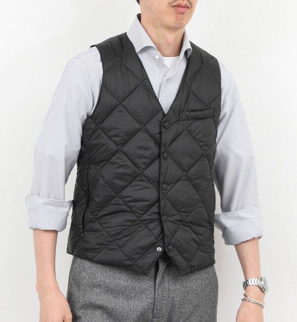 NOLLEY'S goodman「【TAION/タイオン】SINGLE SNAP BUTTON DOWN GILET 25AW」|ダウンベスト・ベスト|ブラック