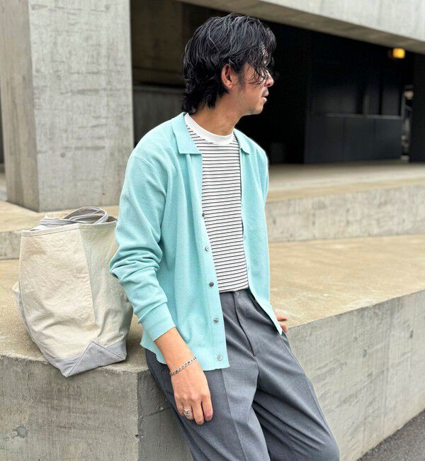 NOLLEY'S goodman「《SERIYA Cotton》吸湿カノコ襟付きカーディガン 26SS」|カーディガン|