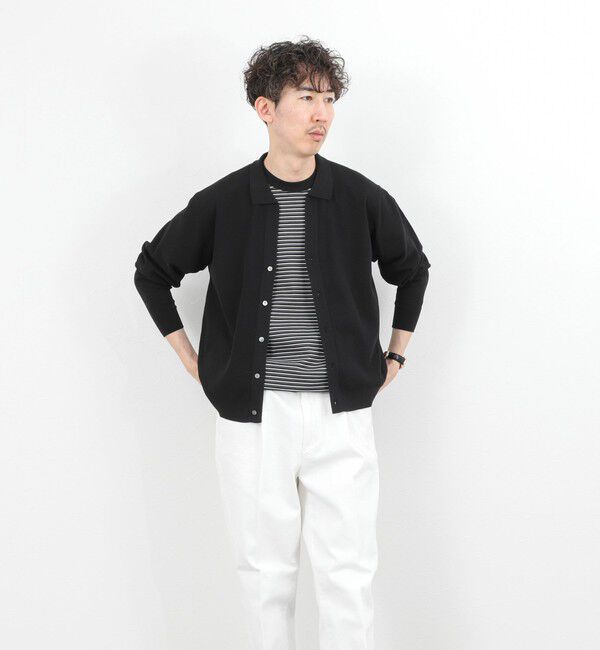 NOLLEY'S goodman「《SERIYA Cotton》吸湿カノコ襟付きカーディガン 26SS」|カーディガン|