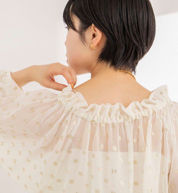 NOLLEY'S sophi「《セットアップ対応》ラメカットジャガードオフショルブラウス」|シャツ・ブラウス|