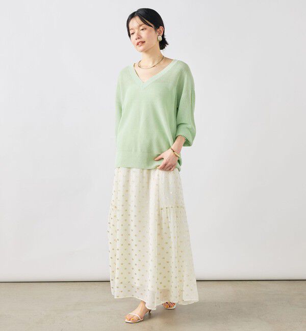 NOLLEY'S sophi「《手洗い可能》ペーパー混深V片畦プルオーバー」|ニット・セーター|