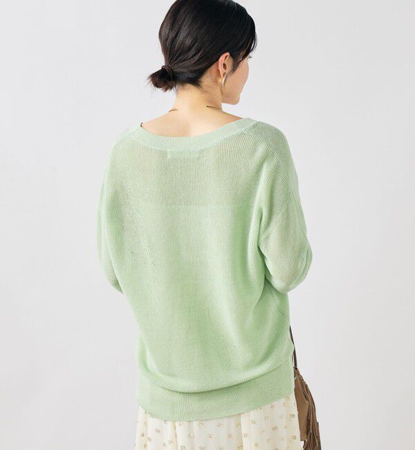 NOLLEY'S sophi「《手洗い可能》ペーパー混深V片畦プルオーバー」|ニット・セーター|