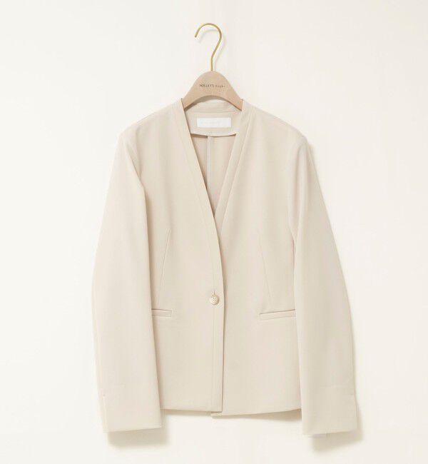 NOLLEY'S sophi「《セットアップ対応》ウォッシャブル2WAYツイルストレッチジャケット」|ノーカラージャケット|