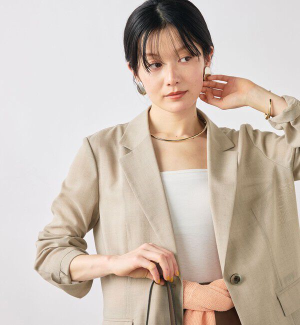 NOLLEY'S sophi「《セットアップ対応》ウォッシャブルリネンライクシアーボイルジャケット」|テーラードジャケット|