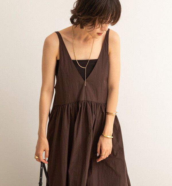 MAQWEL「【MAQWEL/マクウェル】ウォッシャブルソフトタフタワンピース」|ワンピース|