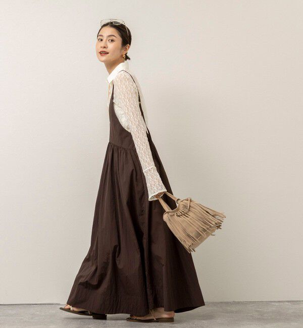 MAQWEL「【MAQWEL/マクウェル】ウォッシャブルソフトタフタワンピース」|ワンピース|