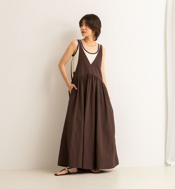 MAQWEL「【MAQWEL/マクウェル】ウォッシャブルソフトタフタワンピース」|ワンピース|