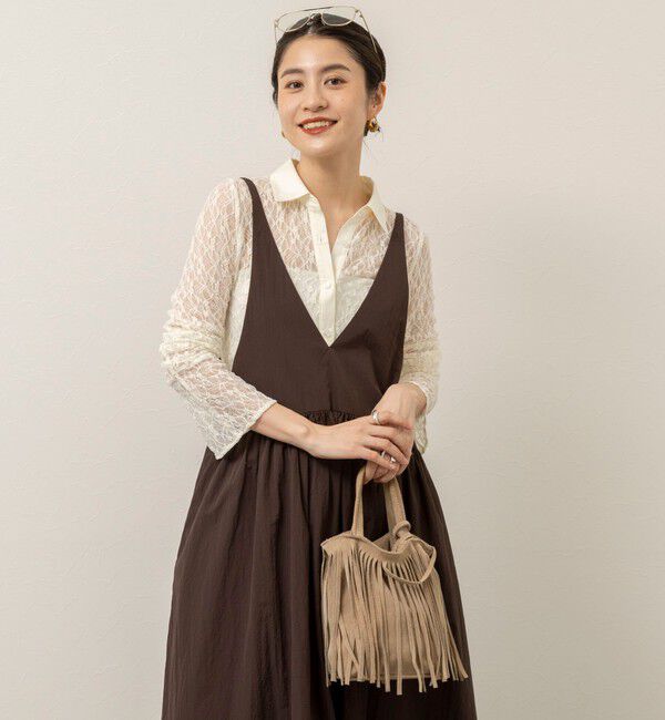 MAQWEL「【MAQWEL/マクウェル】ウォッシャブルソフトタフタワンピース」|ワンピース|