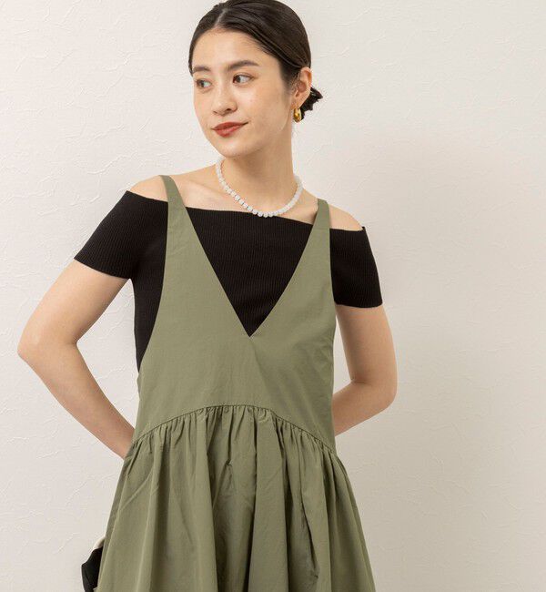 MAQWEL「【MAQWEL/マクウェル】ウォッシャブルソフトタフタワンピース」|ワンピース|