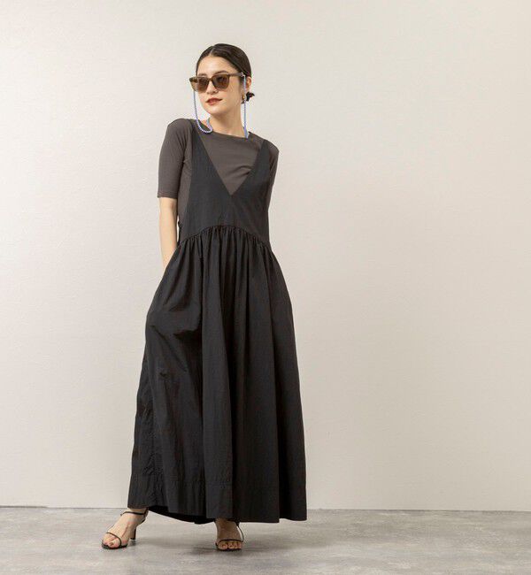 MAQWEL「【MAQWEL/マクウェル】ウォッシャブルソフトタフタワンピース」|ワンピース|