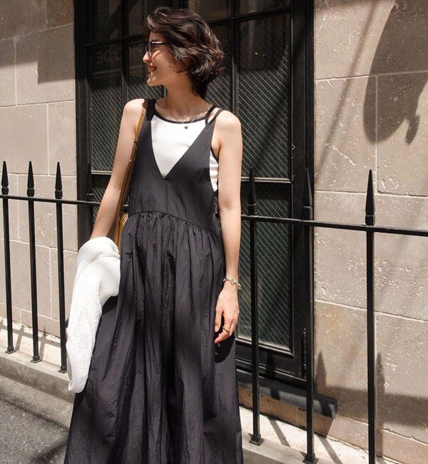 MAQWEL「【MAQWEL/マクウェル】ウォッシャブルソフトタフタワンピース」|ワンピース|