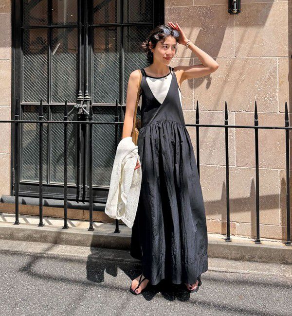 MAQWEL「【MAQWEL/マクウェル】ウォッシャブルソフトタフタワンピース」|ワンピース|