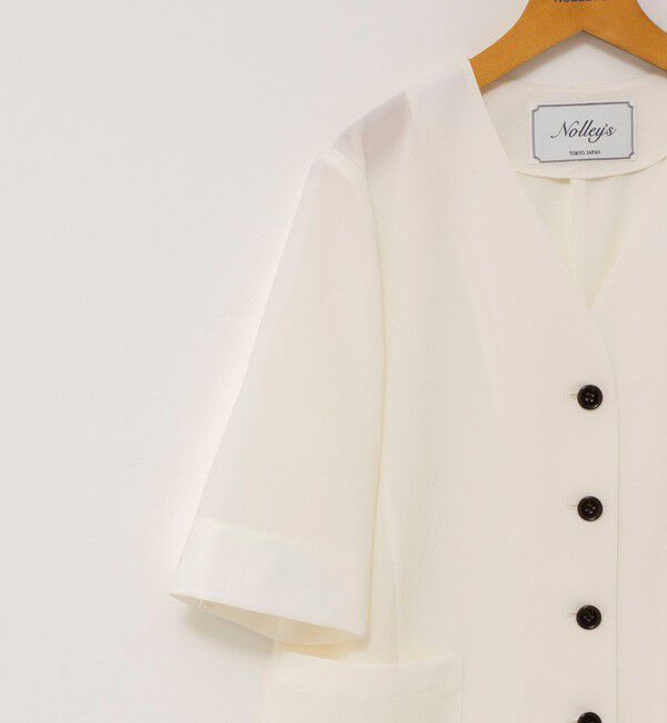 NOLLEY'S「ウォッシャブル高機能半袖ジャケット」|ノーカラージャケット|