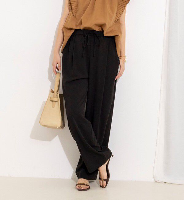 NOLLEY'S「【WEB＆一部店舗限定カラー】《セットアップ対応》ジョーゼットイージーワイドパンツ」|その他|ブラック