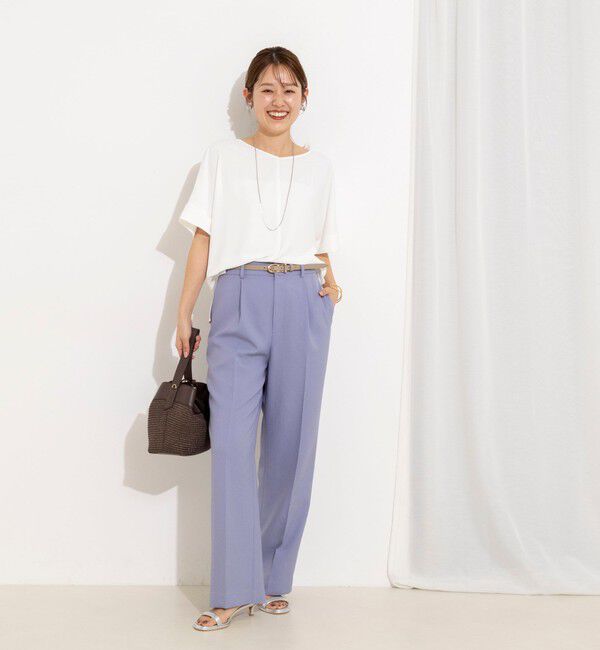 NOLLEY'S「【WEB＆一部店舗限定カラー】《セットアップ対応》ジョーゼットＶネックプルオーバー」|シャツ・ブラウス|