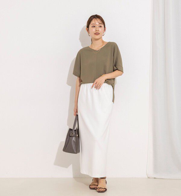 NOLLEY'S「【WEB＆一部店舗限定カラー】《セットアップ対応》ジョーゼットＶネックプルオーバー」|シャツ・ブラウス|