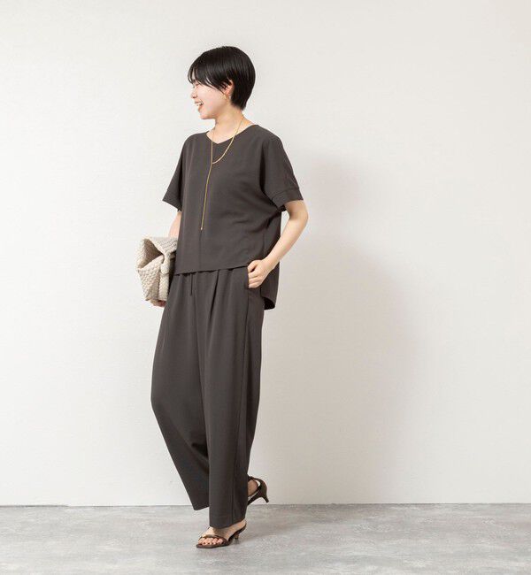 NOLLEY'S「【WEB＆一部店舗限定カラー】《セットアップ対応》ジョーゼットＶネックプルオーバー」|シャツ・ブラウス|