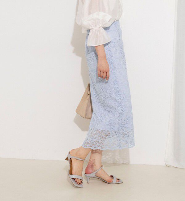 NOLLEY'S sophi「ウォッシャブルウォッシャブルコードレースタイトタイトスカート」|タイト|サックス