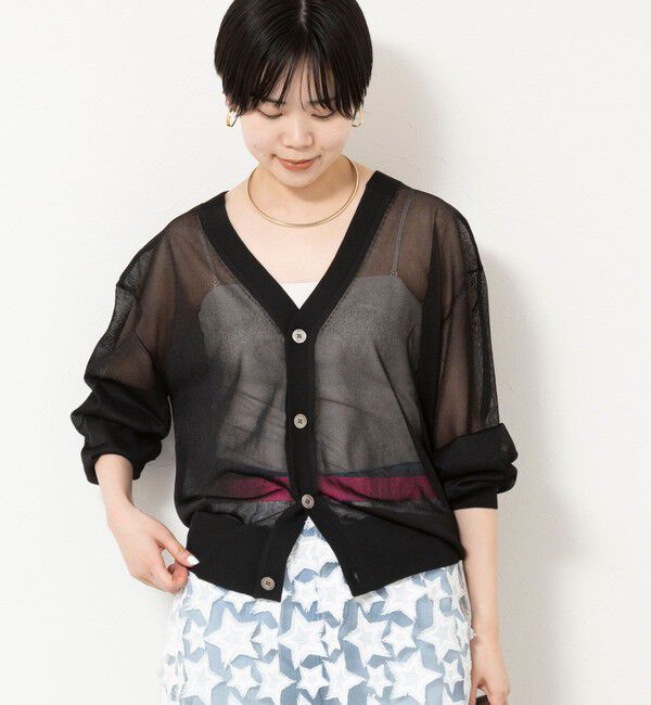 Rie Miller「シアー2WAYカーディガン星インターシャ」|カーディガン|