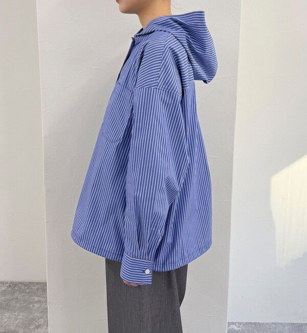 fredy emue「ストライプフーディーシャツ」|シャツ・ブラウス|