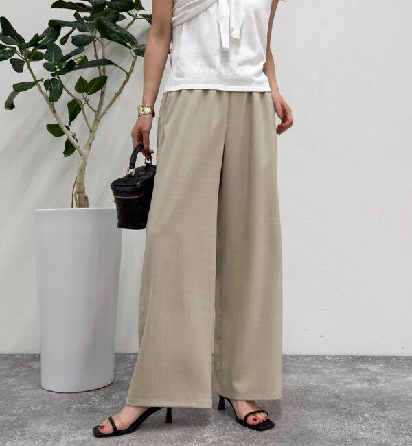 fredy emue「【低身長サイズ34有り】ドライポリイージーセミワイドパンツ」|チノ|