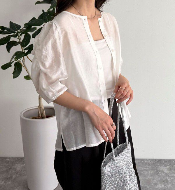 fredy emue「2WAYシアー袖ボリュームブラウス」|シャツ・ブラウス|