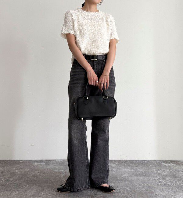 fredy emue「チュールテープ半袖ニットプルオーバー」|ニット・セーター|