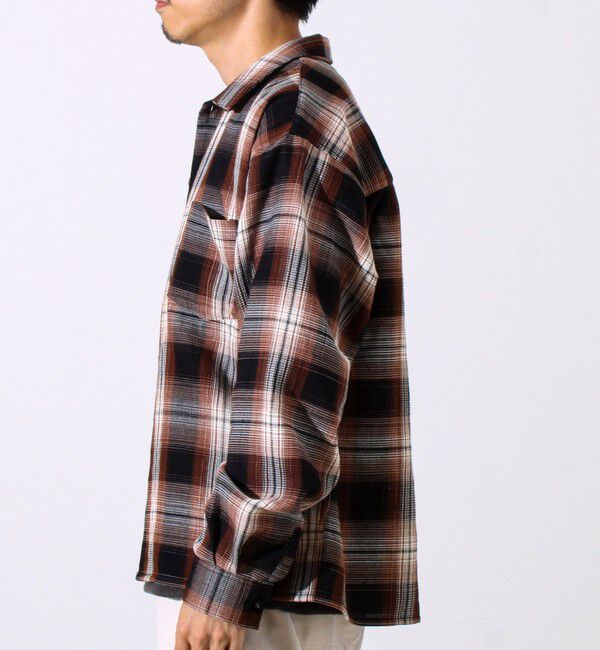 GLOSTER「【残暑にも快適なさらっとシャツ】ワッフルチェック ロングスリーブシャツ オンブレチェック」|シャツ・ブラウス|