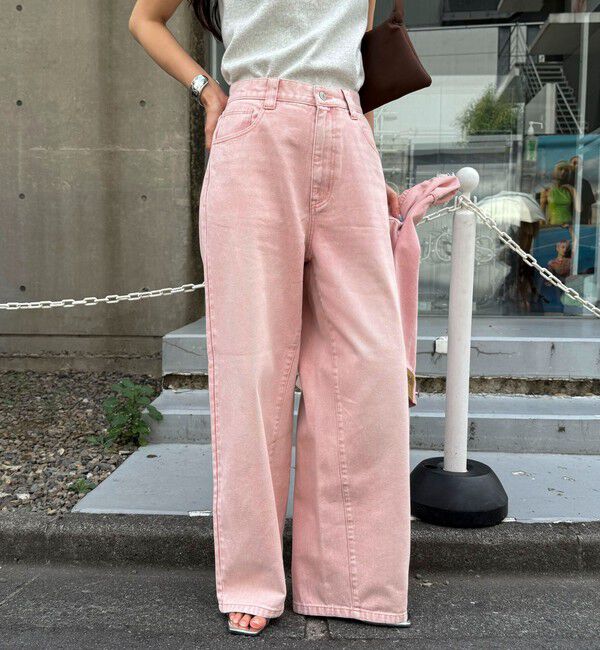 fredy emue「カラーストレートデニムパンツ」|デニム|