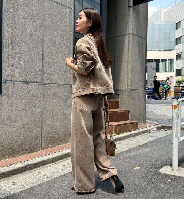 fredy emue「ノーカラーコンパクトデニムジャケット」|デニムジャケット|