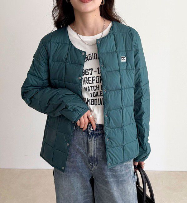 fredy emue「《別注》【TAION/タイオン】CREW NECK BUTTON DOWN JK ダウンジャケット」|ダウン|グリーン