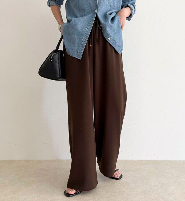 fredy emue「【リピーター続出！/高身長サイズあり】とろみWarmストレートイージーパンツ」|チノ|