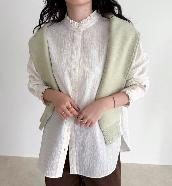 fredy emue「バンドカラーフリルシャツ」|シャツ・ブラウス|