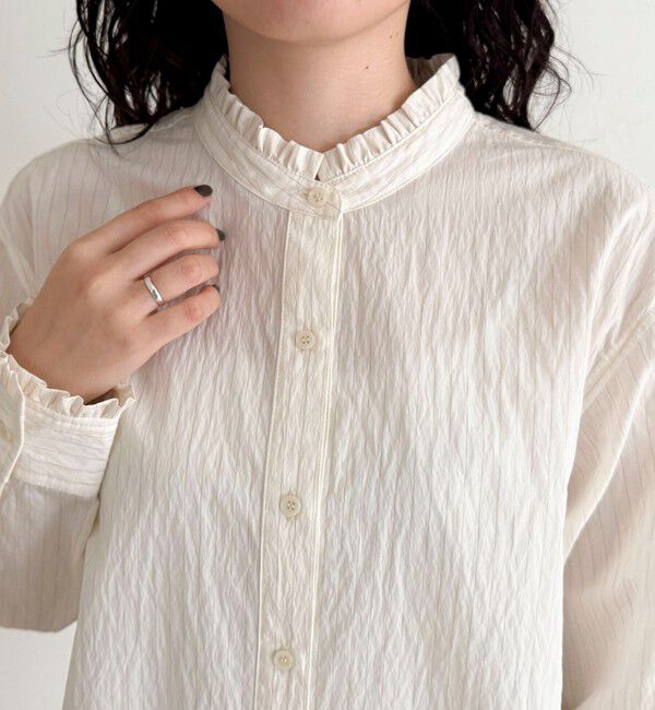 fredy emue「バンドカラーフリルシャツ」|シャツ・ブラウス|