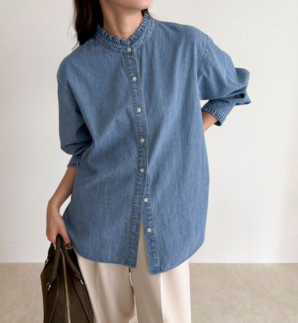 fredy emue「バンドカラーフリルシャツ」|シャツ・ブラウス|