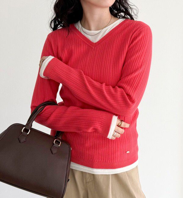 fredy emue「ちびVネックリブニットプルオーバー」|ニット・セーター|