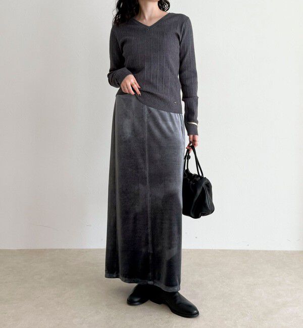 fredy emue「ちびVネックリブニットプルオーバー」|ニット・セーター|