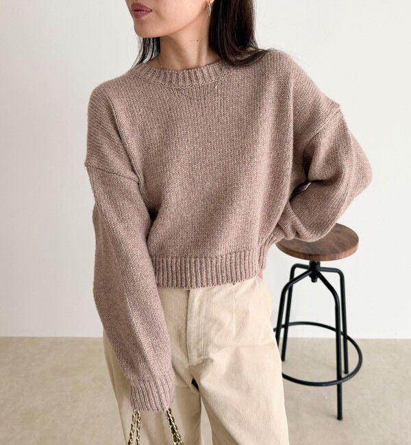 fredy emue「キラキラクロップド丈ニットプルオーバー」|ニット・セーター|