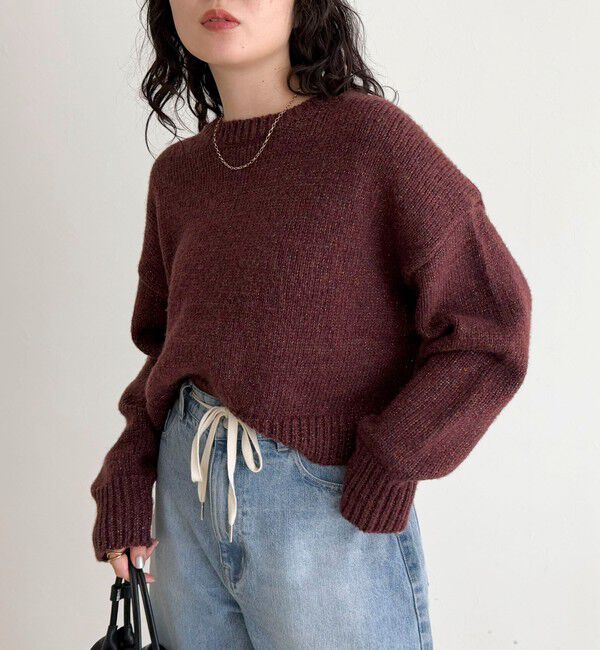 fredy emue「キラキラクロップド丈ニットプルオーバー」|ニット・セーター|