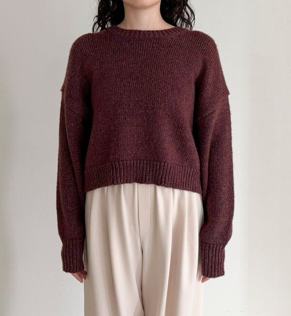 fredy emue「キラキラクロップド丈ニットプルオーバー」|ニット・セーター|