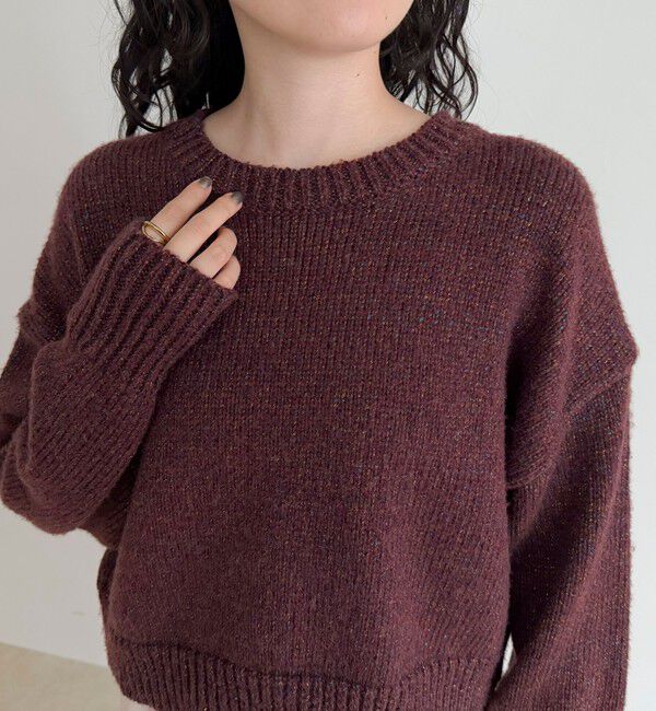 fredy emue「キラキラクロップド丈ニットプルオーバー」|ニット・セーター|