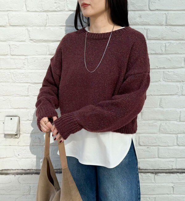 fredy emue「キラキラクロップド丈ニットプルオーバー」|ニット・セーター|