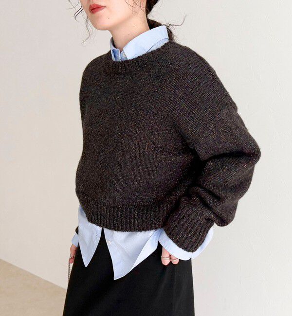 fredy emue「キラキラクロップド丈ニットプルオーバー」|ニット・セーター|