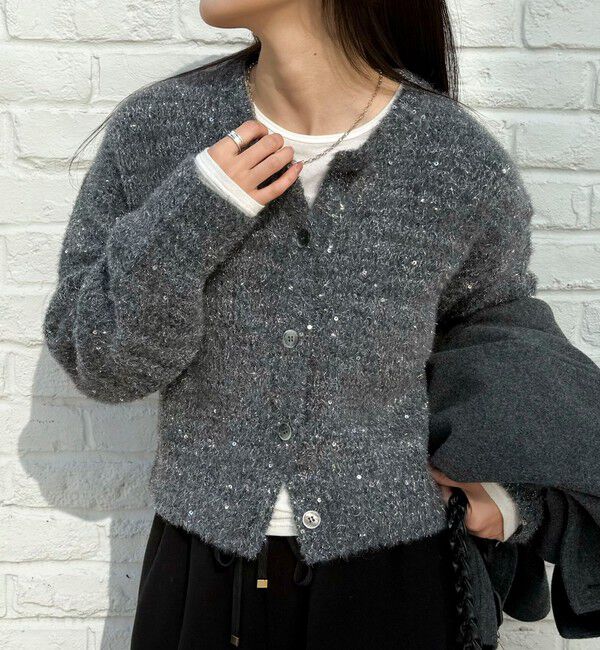 fredy emue「スパンコールニットカーディガン」|カーディガン|